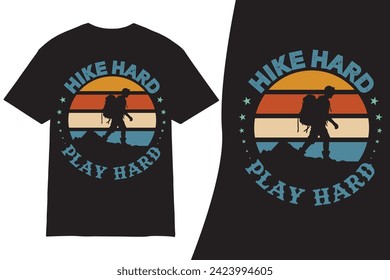 Hiking T-shirt Design Vector, Best Hiking T Shirt, retro vintage hiking t shirt design