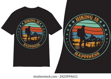 Hiking T-shirt Design Vector, Best Hiking T Shirt, retro vintage hiking t shirt design