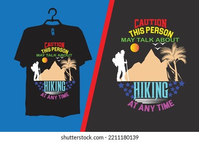 hiking t-shirt design vector files eps 