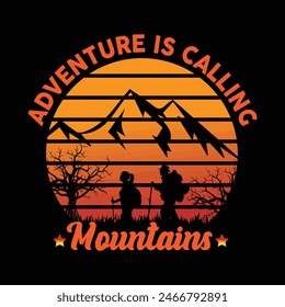 Hiking Tshirt Design Vector Illustration Clipart Eps