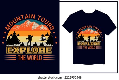 Hiking T-shirt Design, Vector Design, Hiking T-shirt Design, Retro Design