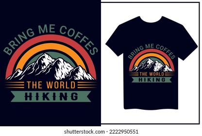 Hiking T-shirt Design, Vector Design, Hiking T-shirt Design, Retro Design