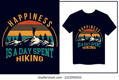 Hiking T-shirt Design, Vector Design, Hiking T-shirt Design, Retro Design