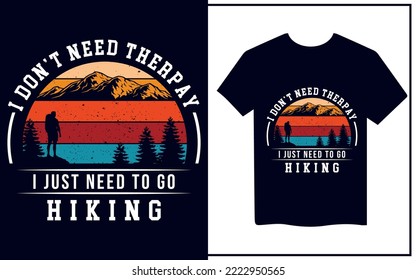 Hiking T-shirt Design, Vector Design, Hiking T-shirt Design, Retro Design