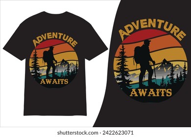 Hiking t-shirt design Vector |Hiking T shirt Design | Best Hiking T Shirt