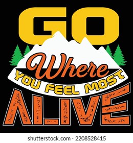 Hiking t-shirt design vector template