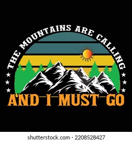 Hiking t-shirt design vector template