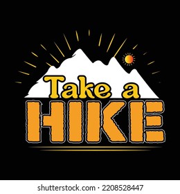 Hiking t-shirt design vector template