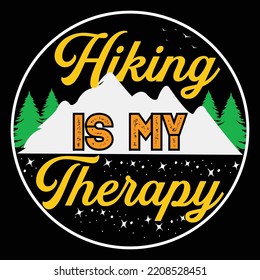 Hiking t-shirt design vector template