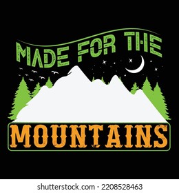 Hiking t-shirt design vector template
