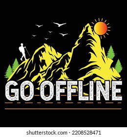 Hiking t-shirt design vector template