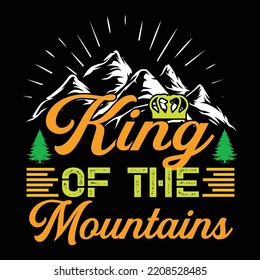 Hiking t-shirt design vector template