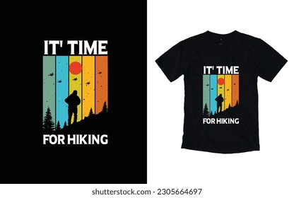 Hiking t-shirt design, Vintage mountain lettering, adventure t-shirts, graphic vector element, hiker typography