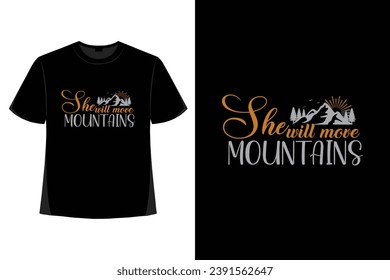 Hiking t-shirt design, Vintage mountain lettering, adventure t-shirts, graphic vector element, hiker typography