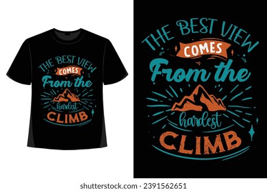 Hiking t-shirt design, Vintage mountain lettering, adventure t-shirts, graphic vector element, hiker typography