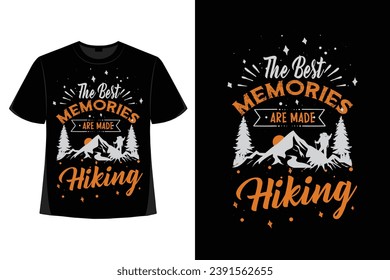 Hiking t-shirt design, Vintage mountain lettering, adventure t-shirts, graphic vector element, hiker typography