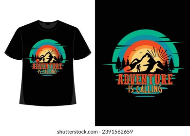 Hiking t-shirt design, Vintage mountain lettering, adventure t-shirts, graphic vector element, hiker typography