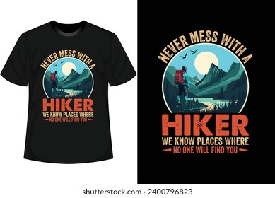 Hiking T-shirt Design vintage retro