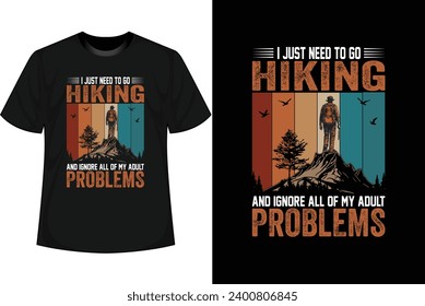 Hiking T-shirt Design vintage retro
