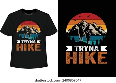 Hiking T-shirt Design vintage retro