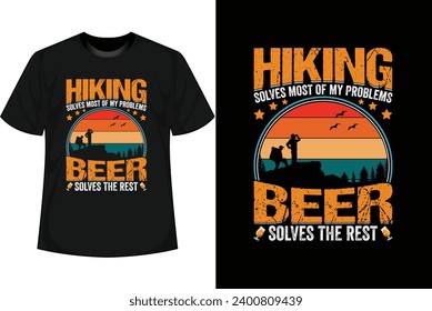 Hiking T-shirt Design vintage retro