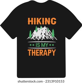 Hiking t-shirt design. Wild, mountain, Hiker, and adventure silhouettes Vector illustration.