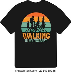 Hiking t-shirt design. Wild, mountain, Hiker, and adventure silhouettes Vector illustration.