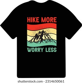 Hiking t-shirt design. Wild, mountain, Hiker, and adventure silhouettes Vector illustration.