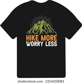 Hiking t-shirt design. Wild, mountain, Hiker, and adventure silhouettes Vector illustration.