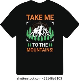 Hiking t-shirt design. Wild, mountain, Hiker, and adventure silhouettes Vector illustration.