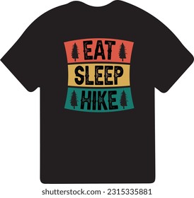 Hiking t-shirt design. Wild, mountain, Hiker, and adventure silhouettes Vector illustration.