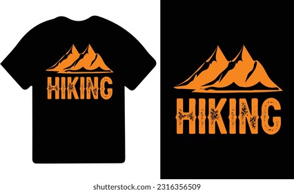 Hiking t-shirt design. Wild, mountain, Hiker, and adventure silhouettes Vector illustration.