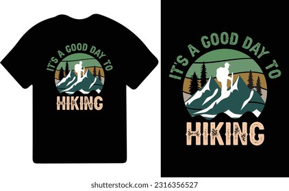 Hiking t-shirt design. Wild, mountain, Hiker, and adventure silhouettes Vector illustration.