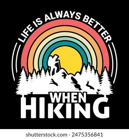 Hiking Tshirt- Hiking T-Shirt Design-Camping, Hiking, Climbing T-shirt Design- Adventure