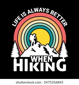 Hiking Tshirt- Hiking T-Shirt Design-Camping, Hiking, Climbing T-shirt Design- Adventure