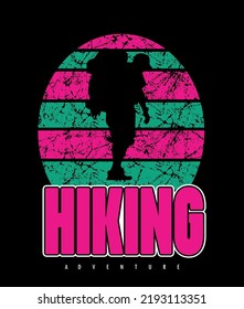 Hiking typography design t-shirt print vector illustration