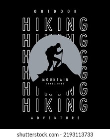 Hiking Typography Design T-shirt Print Vector Illustration