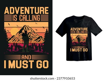  Hiking typography t-shirt design, Vector print Template, Hiking t shirt design .