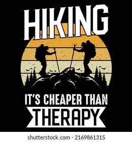 Hiking typography vector t-shirt design, graphic element, vintage artwork, illustration