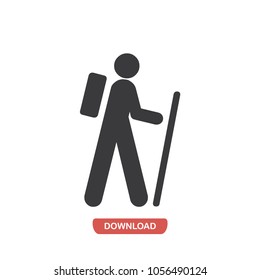 Hiking vector icon 