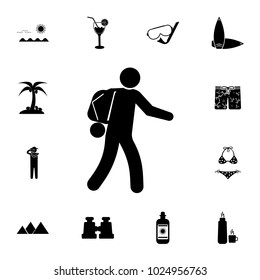 Hiking vector icon illustration isolated vector sign symbol. Set of tourism icons. Signs of collection, simple icons for websites, web design, mobile app, info graphics on white background