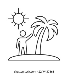 Hiking  vector icon. Line sign for mobile concept and web design. Symbol, logo illustration. Vector graphics