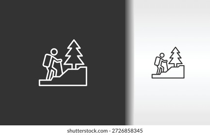 Hiking Vector, Icon Or Logo Sign Isolated Symbol Illustration