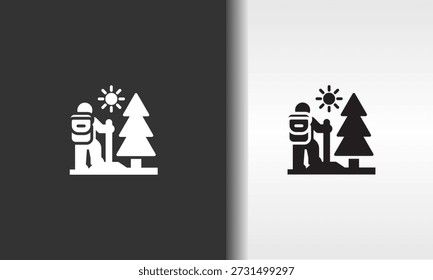 Wandervektor, Symbol oder Logo-Zeichen, einzelne Symbolgrafik