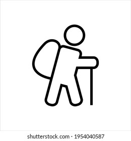 Hiking vector icon symbol design