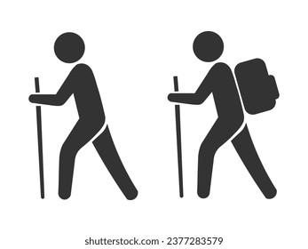 Hiking vector icon. Travel activity sign vector ilustration.