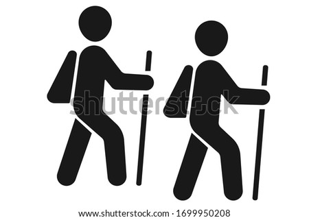Hiking vector icon, travelling icon vector isolate   