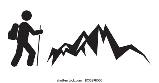 Hiking vector icons