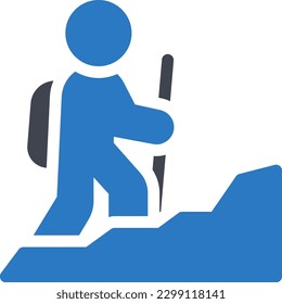 ilustración de excursionismo Vector en un fondo transparente. Símbolos de calidad superior. Iconos vectoriales de glifos para diseño de conceptos y gráficos.