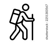 Hiking Vector Line Icon Design